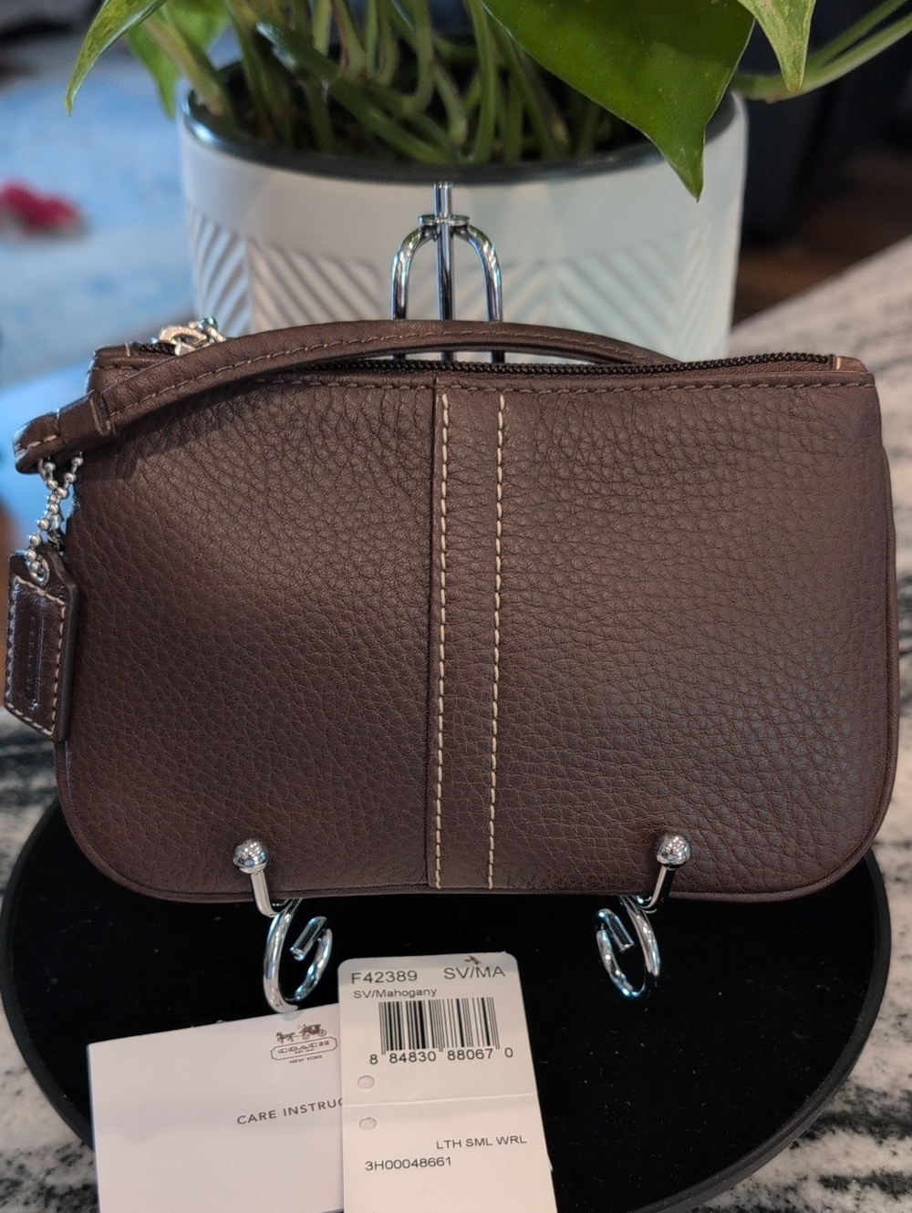 Coach Pebbled Leather Small Wristlet